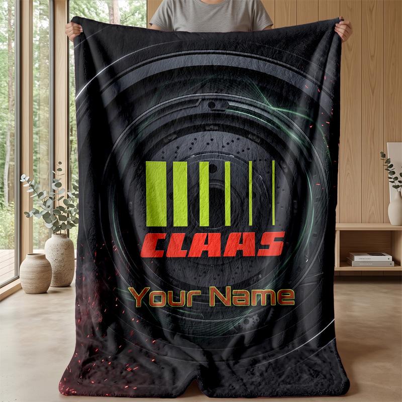 CLAAS Custom Flannel Throw Blanket Print Your Name Text Soft Warm Blanket Holiday Present