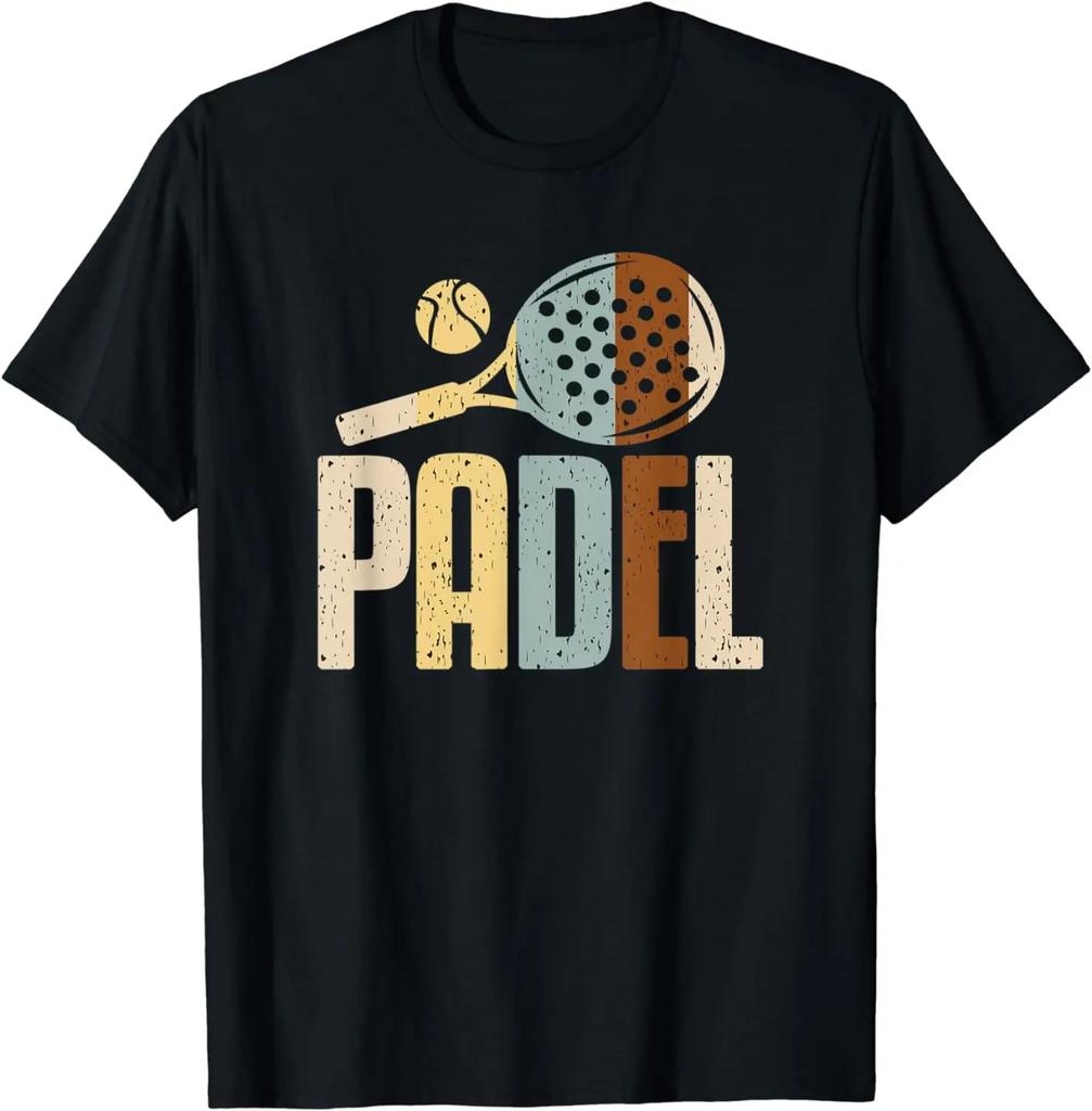 Padel Paddle Tennis Racquet Ball Vintage Colors T-Shirt Casual Sports Clothes Streetwear Men Clothing Camisetas