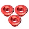 3Pcs 18mm Aluminum Alloy Bicycle Shaft Axis Screw Nut Accessory Cycling Crank Cover(red)