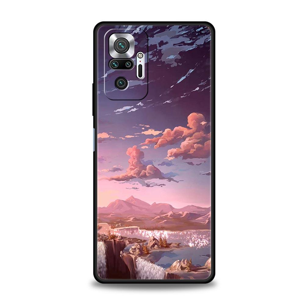 INS Korean Sunset Scenery For Xiaomi Redmi Note 12 5G Phone Case 10C 10 11 9 8 Pro Plus 9S 7 8T 9T 9A 8A 9C K50 K40 Gaming Cover