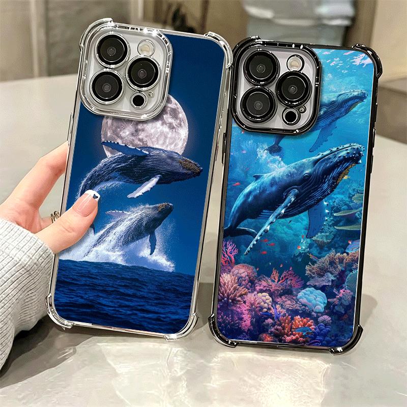 Горбатый кит Морской гигант Мягкий чехол для телефона Для iPhone 15 16 17 Air 14 Pro Max 16E Plus 13 12 Mini Покрытие Защита от падения Fundas