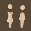 2pcs/se Self-adhesive Bathroom Door Signs Antique Men's And Women's Toilet Sign  Hot Spring