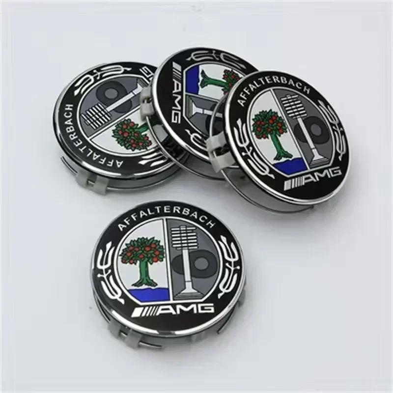 Car Sticker For Benz New 4 Pieces/Set 75mm For Mercedes Benz AMG W203 W206 W220 W205 W211 W212 Car Wheel Center Hub Caps Benz Em