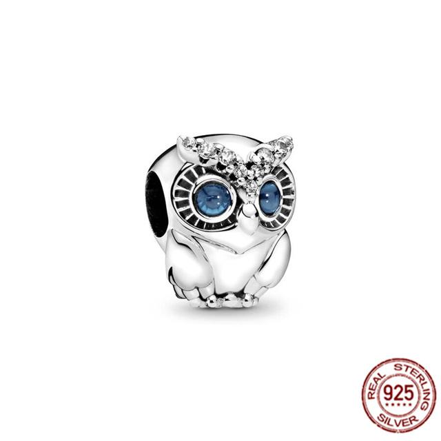 Очаровательная бусина подходит для оригинального браслета/серьг/ожерелья из стерлингового серебра 925 пробы, ювелирное украшение в виде гриба Нини, кролика, мудрой совы, лисы