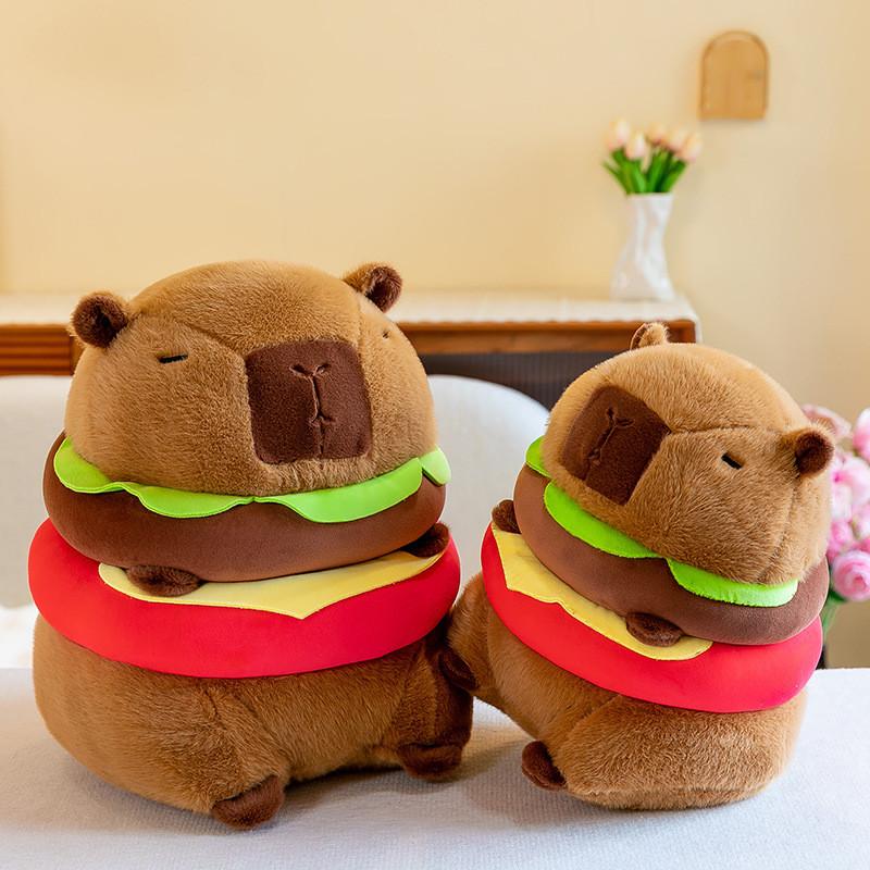 Adorable Capybara Plush Toy Burger Cartoon Girl Sleep Companion Gift Birthday
