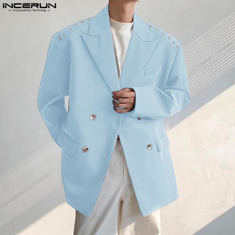 INCERUN Мужские свободные тонкие пиджаки с воротником-лацканом и длинным рукавом
