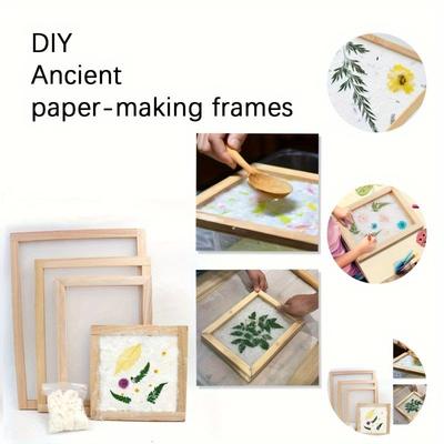 1 шт. Натуральная деревянная рама для DIY изготовления бумаги и трафаретной печати – Инструмент ручной работы для художественных ремесел, проектов с сухоцветами, принадлежности для бумажного творчества
