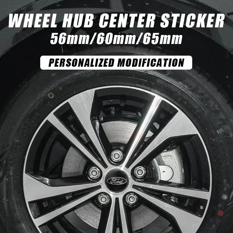 Автонаклейка Ford 4 шт. Логотип Ford 56 мм 60 мм 65 мм Наклейки на центральные колпачки ступиц колес автомобиля Наклейка для Fiesta Mondeo Explorer Focus Mondeo Es