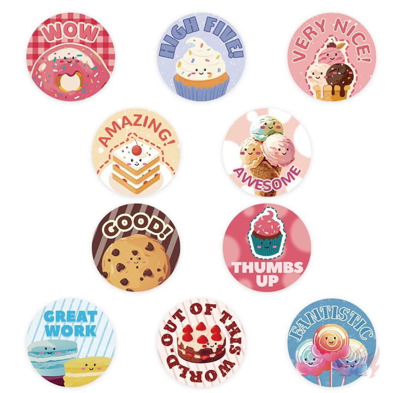500 шт./рулон Поощрение учителя. Сладкие десерты Детские награды Наклейки - DIY Скрапбукинг Декор Альбом Запечатывание Этикетки Наклейки
