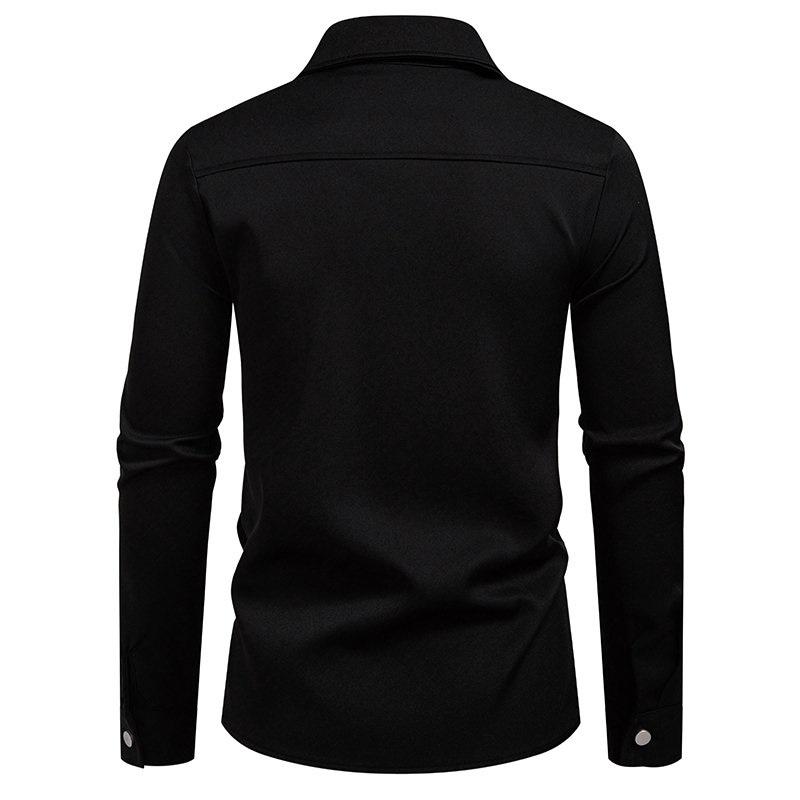 Осенняя мода Мужская рубашка с диагональной планкой, длинным рукавом, высокого качества, винтажная, мужская, повседневная, для социальных мероприятий, свадебной вечеринки, бизнеса