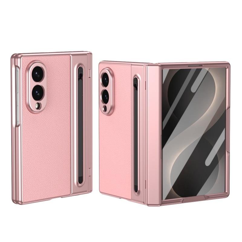 Для Samsung Galaxy Z Fold 8 Ultra 7 6 5 4 3 360° Складная крышка Кожаный паз для стилуса Закаленное стекло Ударопрочный чехол для телефона