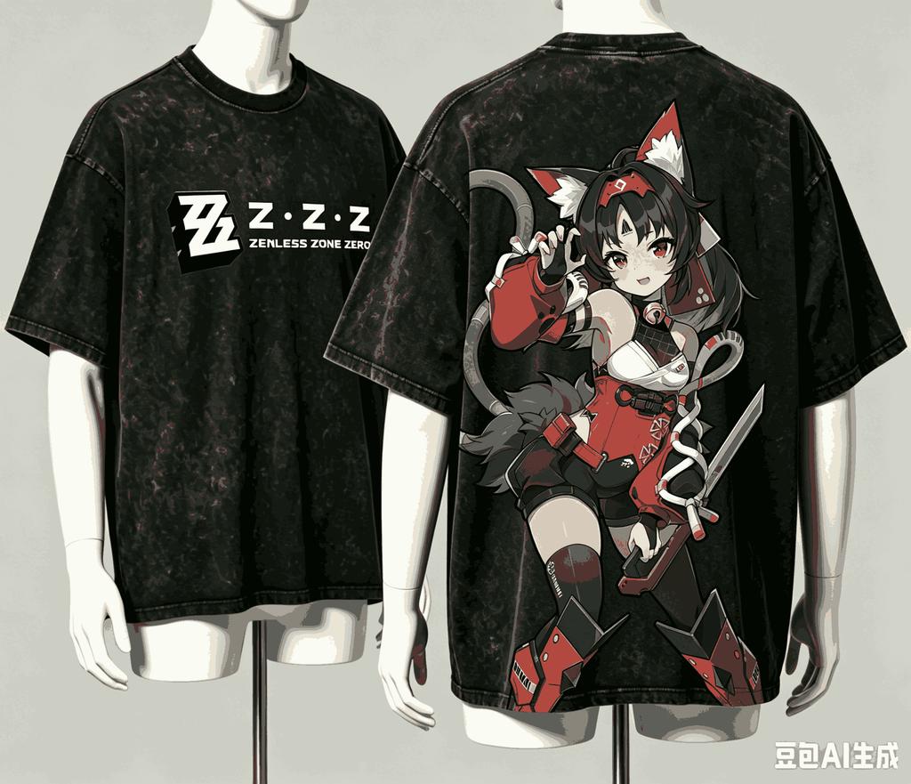 Zenless Zone Zero Washed T-shirt 2026 New Model personality Clothes shirt Year round clothing Retro Fashion Vintage Loose gift