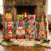 Reusable Holiday Display Sets 3Pcs Christmas Stackable Gift Box, Layered Cube Plastic Boxes with Santa Small Trinket Organizer Snowman Reindeer,