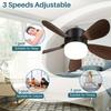 1pc 16-Inch Socket Fan Light Ceiling Fans With Lights And Remote - Screw In Small Ceiling Fan Replacement For E27 Light Bulb, Dimmable 3 Color Lights