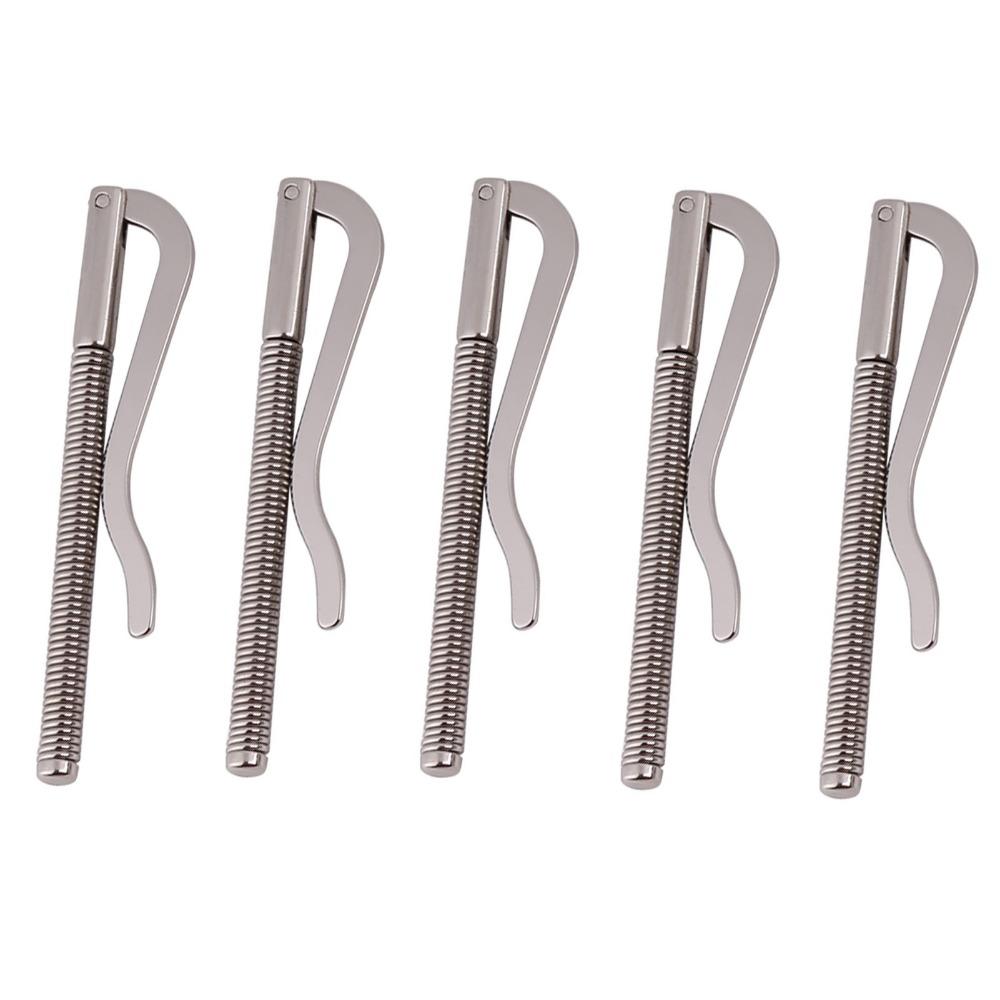 5pcs Silver Tone Money Spring Clip 5 Pcs DIY Wallet Clip Credit Card Holder For Leather Purse