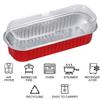 1 Set Rectangle Cake Pan Food Grade Heat-Resistant Disposable Vibrant Color Microwave Safe Multipurpose with Lid Aluminum