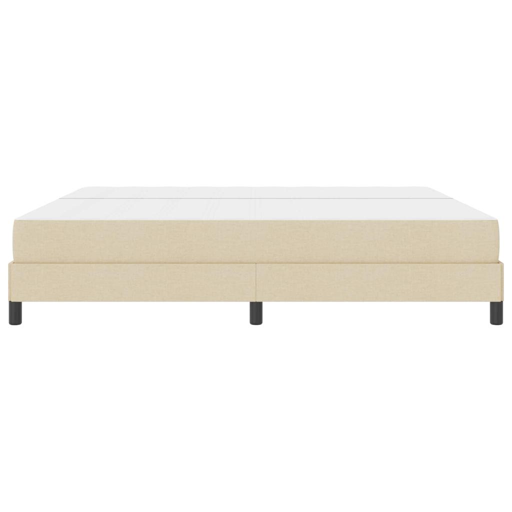 Box Spring Bed with Mattress Cream 200 x 200 cm Fabric