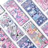3 шт. Y2K винтажные джинсовые милые блестящие наклейки из материала Blingbling Kawaii Girl Scrapbook Notebook Kpop фотокарта DIY Decor