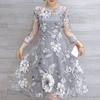Women's Summer Organza Floral Print Wedding Party Ball Prom Gown Cocktail Dress