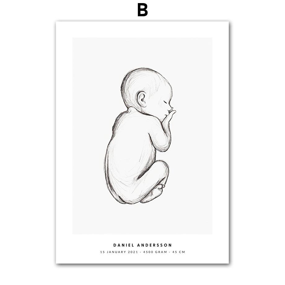 Новые детские следы, дата рождения, Баба, мама, индивидуальные настенные художественные холсты, картины, постеры и принты, декор для детской комнаты, фотографии