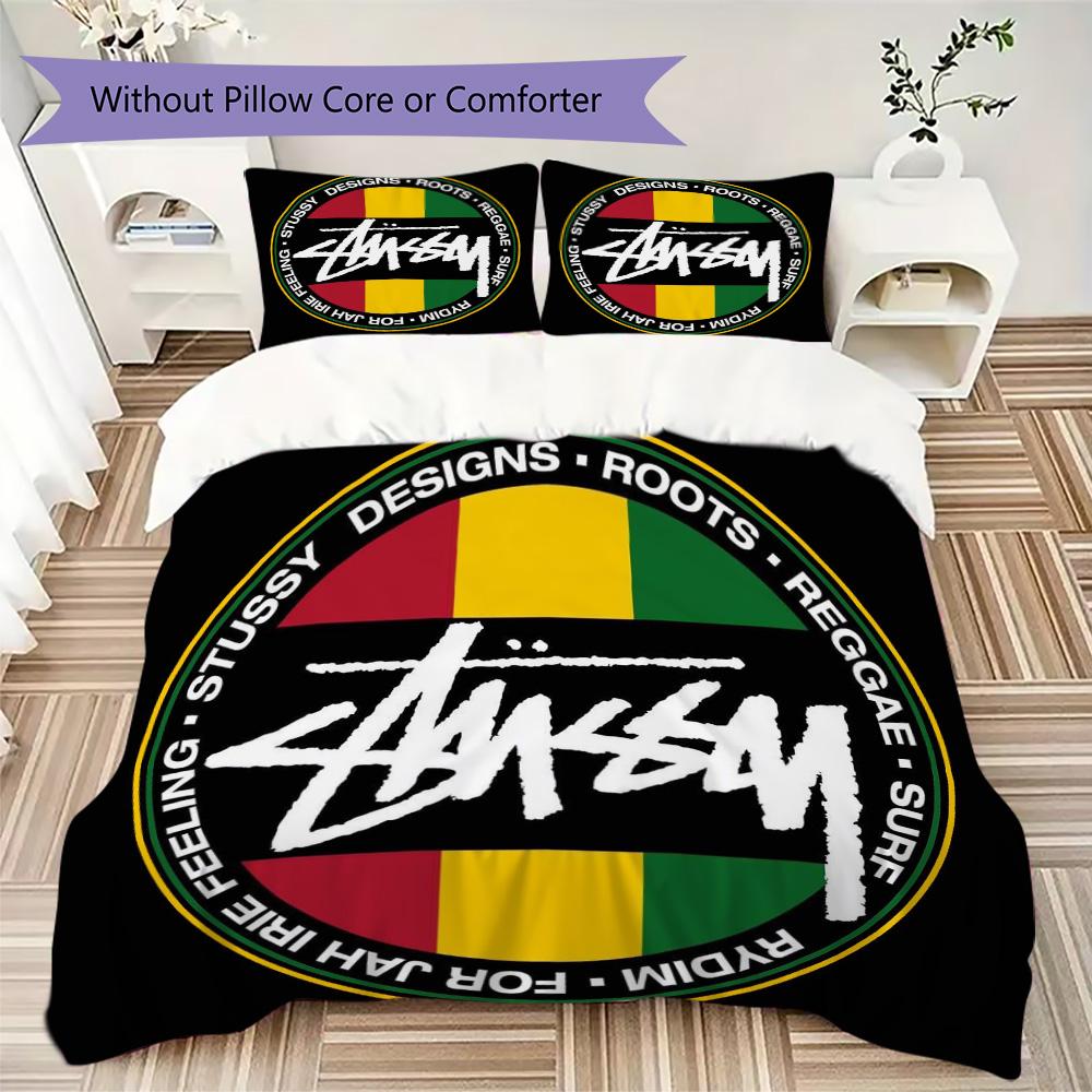 Fashion Logo Prints bedding, duvet cover and pillowcases, birthday gift (1 duvet cover + 2 pillowcases, pillow insert not included)JM071