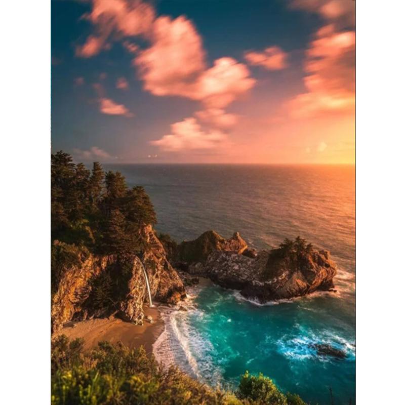 Полная дрель квадратная алмазная живопись Мост 5D DIY Алмазная вышивка Закат Мозаика Искусство Пейзаж Украшение дома