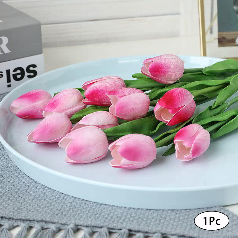 35 см Real Touch Искусственные цветы PU Домашний декор Свадебные украшения Цветы Поддельные цветы Тюльпаны