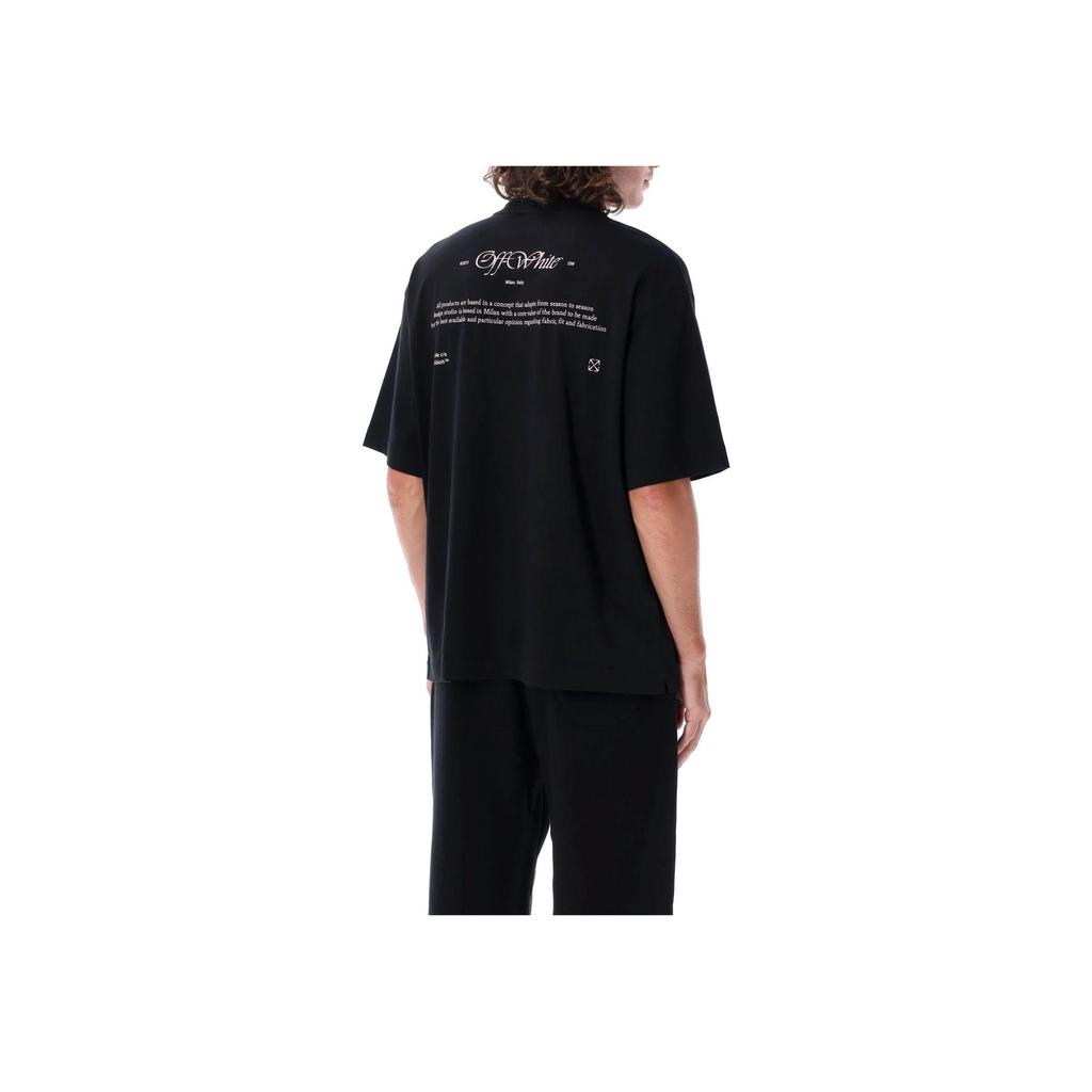 Off-White Футболка Script Mary Skate, черные мужские топы OMAA120F24JER0081084