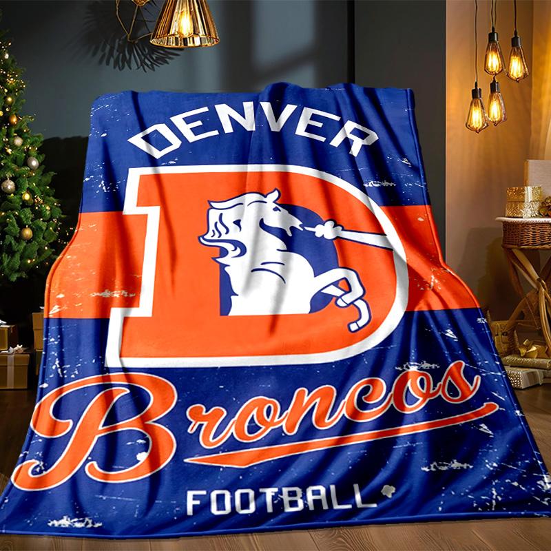 Denver Broncos Logo Blanket Outdoor Flannel Blanket for Camping, Hiking, Garden Parties, Picnic Essentials,gift for family and friends