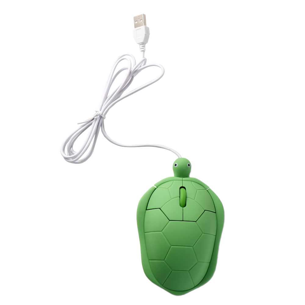 1200DPI Green Turtle Wired Mouse 3.6inch Button 3.6 Feet Cable Turtle Wired Mouse Creative Cartoon Green Turtle Shape Mice
