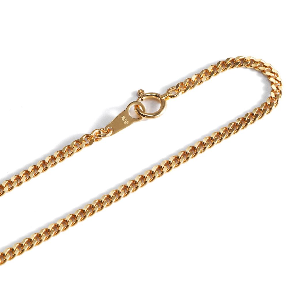 Браслет K18 18K Золото Кихей Двусторонний Одинарной Ширины Выбираемый Размер Гравированная Золотая Цепочка Размер 15см [SPERANZA] 2.3мм