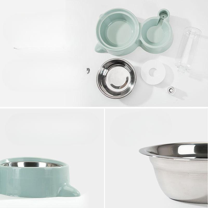 Миска для собак, маленькая миска для корма для собак, миска для кошек, автоматическая поилка для кошек, миска для риса из нержавеющей стали, двойная миска для домашних животных