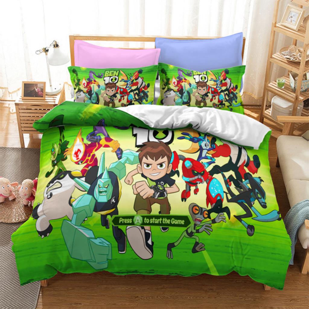 Anime Ben Gwen Duvet Cover 10 Cartoon Bedding Sets Boys Adult Gifts Bed Set 2/3 Pcs Quilt Comforter Covers Home Textiles