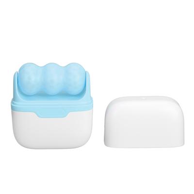 Портативный роликовый массажер для лица Ice Face Roller, снятие мышечной боли, мигрени, 2 в 1, для лечения опухших глаз, синий