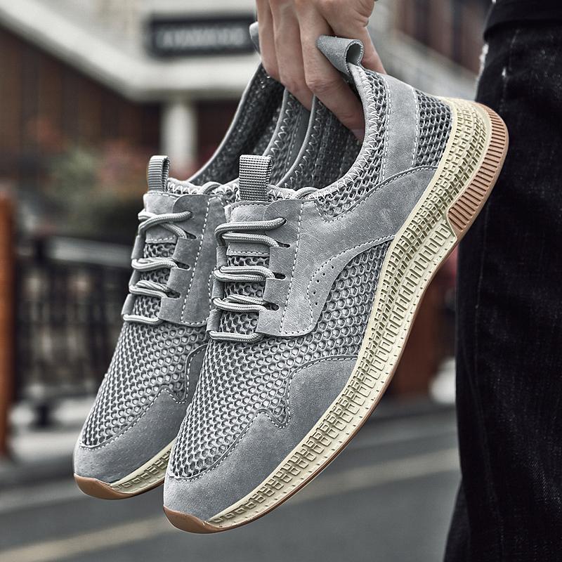 Дизайнерская брендовая мужская сетчатая обувь, дышащая мужская повседневная обувь с отверстиями, пляжная обувь, походная обувь для активного отдыха, мужская спортивная обувь