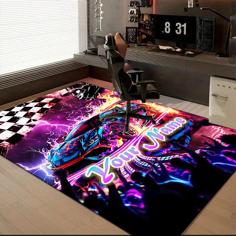 1PC Custom Name Dreams Ignite Theme Floor Mat Ideal for Living Room, Game Rooms, Office, Bedroom,Floor Mat Playful Design