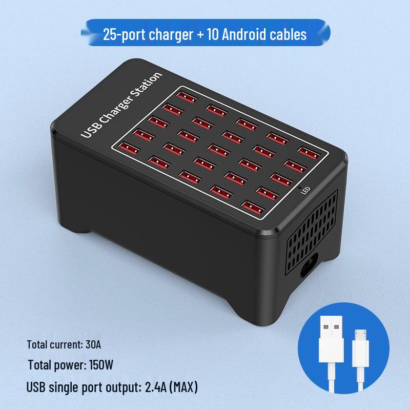 Многопортовое USB-быстрое зарядное устройство: Умная настольная зарядная станция для нескольких устройств
