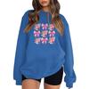 Women's Fashion Long Sleeve Loose Bowknot Printed Round Neck Sweatshirt