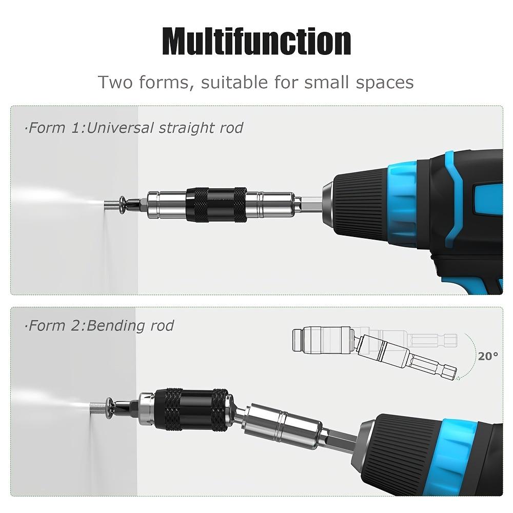 Magnetic Swiveling Bit Holder Screwdriver Bits Pivoting Drill Tip Quick Release Flexible Screw Driver Extender Bendable Corner