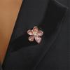 New Enamel Rhinestone Pearl Flower Brooch: Irregular Five-Leaf Design with Anti-Exposure Pin