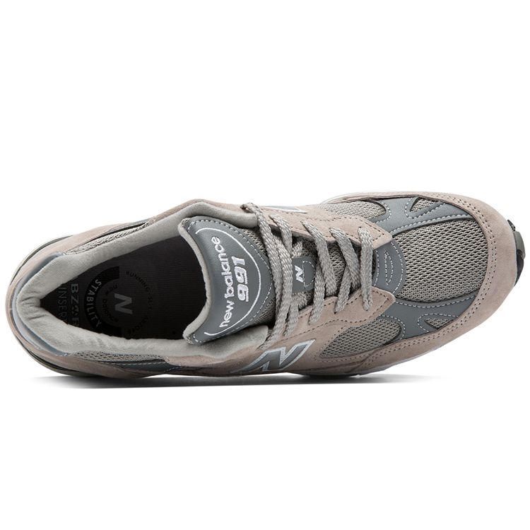New Balance Мужские 991 Сделано в Англии Серый Белый Мужские Кроссовки M991GL