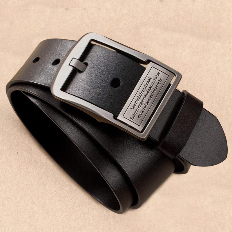 Men's PU Vintage Pin Buckle Leather Belt - Casual & Business Versatile Accessory for Jeans