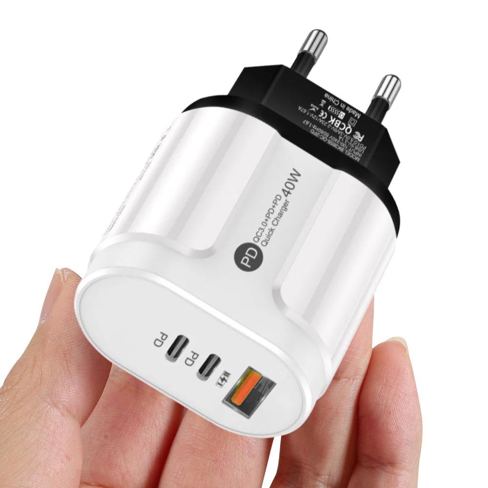 Многопортовое зарядное устройство GaN Европейского стандарта PD33W QC3.0 с быстрой зарядкой 9В/12В