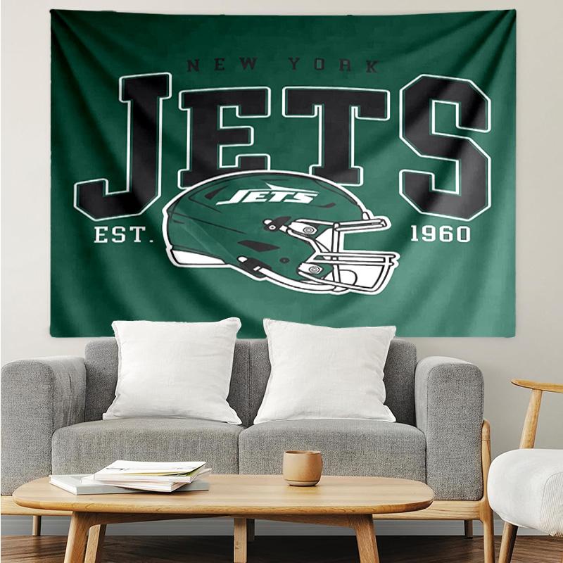 New York Jets logo Tapestry for Bedroom Aesthetic Classroom Tapestries Wall Hanging for Living Room Dorm Office,Ideal Creative Gift