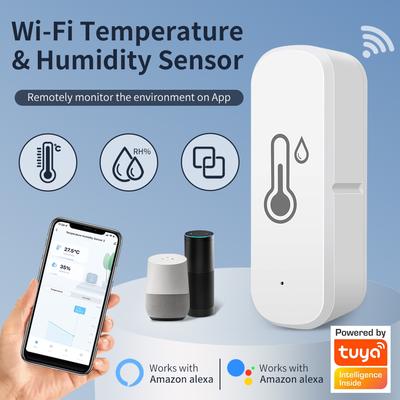 Tuya WiFi Датчик температуры и влажности Приложение Удаленный монитор Датчик влажности в помещении Питание от батареи Работает с Alexa Google Assit