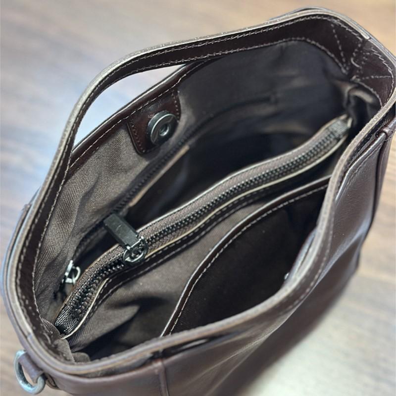 Johnature Сумка-ведро из натуральной кожи, повседневная однотонная женская сумочка, универсальная сумка через плечо