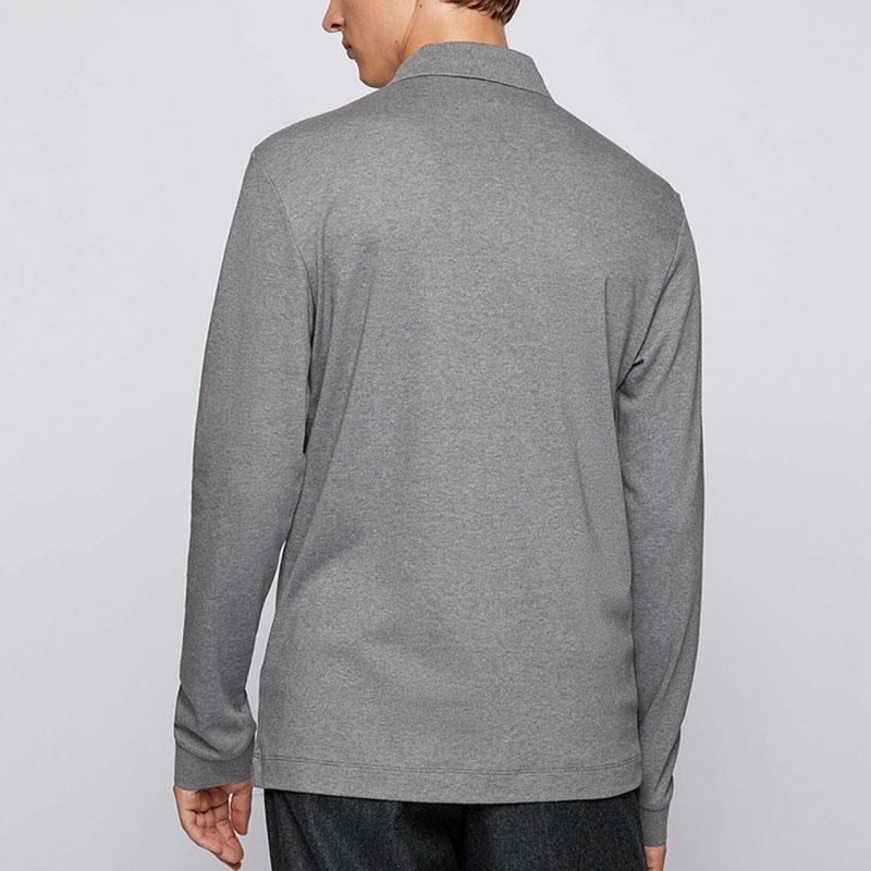 HUGO BOSS Polo Shirts Men's Gray Polo Collar Moderate Straight Fit 50391549-041