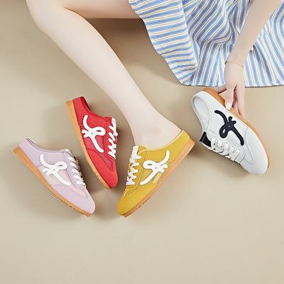 Сетчатые дышащие немецкие тренировочные туфли женские 2025 новая весна и лето на толстой подошве универсальные крутые шлепанцы спортивные и для отдыха крутые шлепанцы