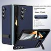 Чехол для телефона с подставкой из углеродного волокна для Samsung Galaxy Z Fold 5 4 3 Fold5 Fold4 Fold3 5G противоударный защитный твердый чехол