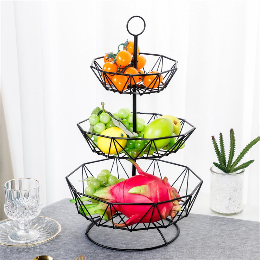 Metal Fruit Basket Wire Snack Bread Vegetable Storage Bowls Kitchen Eggs Dessert Holder Cake Stand Nordic Organizer Minimalist
